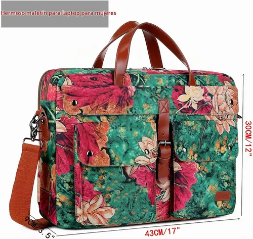 Vista 3 de Baosha Bolso Mensajero Multicolor de 17 Pulgadas para Computadora Portátil, Portafolio para Mujer BC-07 multicolor/fantasía (bs)