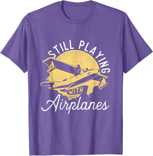 Vista 9 de Still Playing With Airplanes - Camiseta de control remoto RC Avión Piloto, Negro
