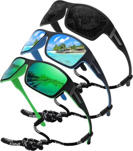 Vista 8 de STORYCOAST Gafas de sol polarizadas deportivas para hombres y mujeres, marco irrompible para ciclismo, pesca, conducción