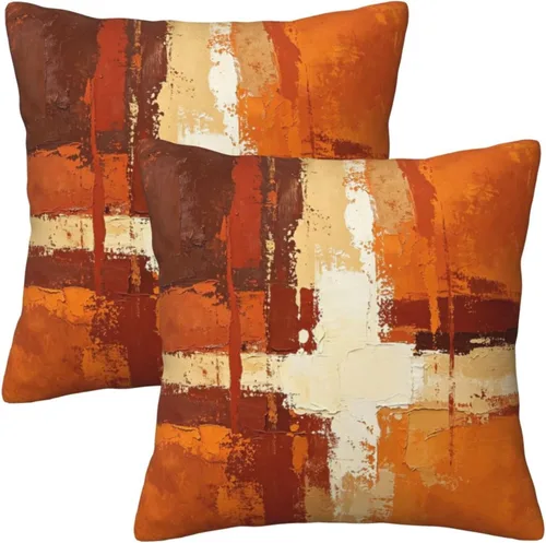Vista 8 de Lcokin - Fundas de almohada decorativas con rayas rojas y negras abstractas, 16 x 16 pulgadas, juego de 2, funda cuadrada de cojín gris para sofá