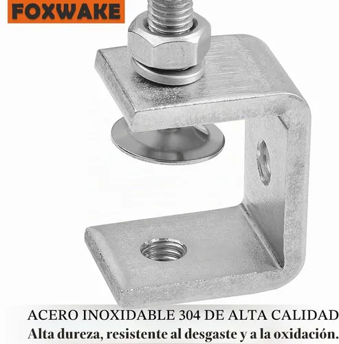 Vista 5 de Abrazaderas C de acero inoxidable mini de 1 pulgada para montaje, abrazaderas U metálicas resistentes para trabajo en metal, abrazadera de 1 3/16