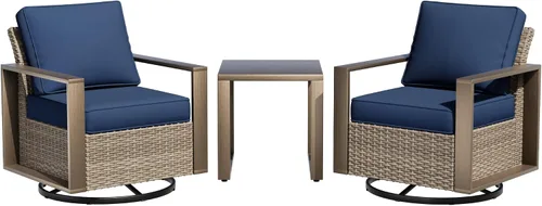 Vista 31 de Sofá de Mimbre Metálico para Patio de 75", Sofá Sillón de Ratán para Exteriores de 3 Asientos para Todo Tipo de Clima con Cojines Premium