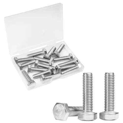 Vista 14 de 25 Piezas M6 Tornillos Hexagonales M6-1.0 x 16mm Tornillo de Cabeza Hexagonal 304 Acero Inoxidable M6-1.0mm Tornillos Hexagonales Tornillos