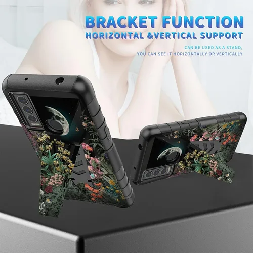 Vista 271 de Funda para AT&T Maestro Max 2021/Cricket Ovation 2 con protector de pantalla de vidrio templado, funda resistente con función atril integrada