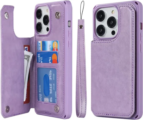 Vista 30 de Cavor Funda para iPhone 14 Pro Max con Tarjetero, Funda Cartera para iPhone 14 Pro Max para Mujeres y Hombres, Soporte de Tarjetas de Crédito