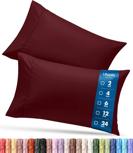 Vista 11 de Utopia Bedding - Juego de 4 fundas de almohada tamaño estándar, con cierre de sobre, tela de microfibra cepillada suave, resistentes al encogimiento