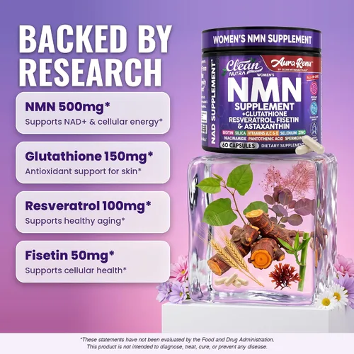 Vista 3 de NMN 500mg NAD+ Suplemento de apoyo para mujeres, energía celular