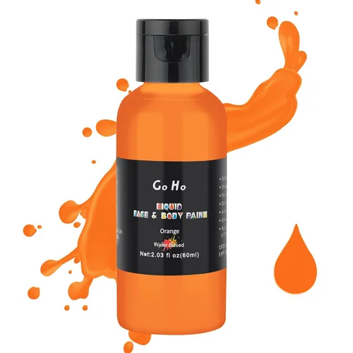 Vista 9 de Go Ho Pintura facial y corporal negra líquida (2.1 onzas), maquillaje negro a base de agua y pintura corporal para aerógrafo maquillaje especial FX