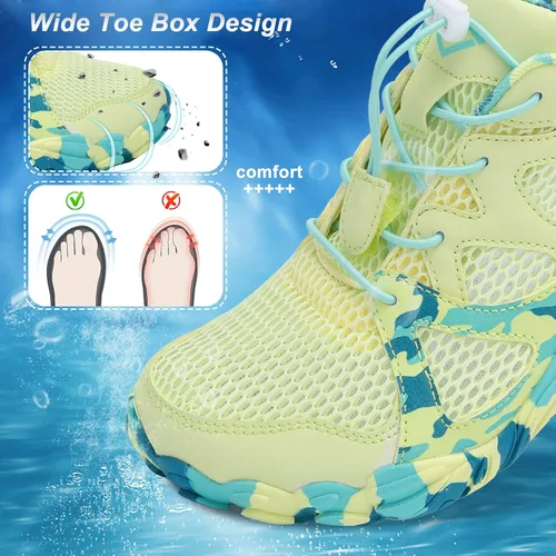 Vista 5 de Lefflow Zapatos de agua de senderismo para mujer, minimalistas, para playa, piscina, caminar, zapatos deportivos Caja de punta ancha