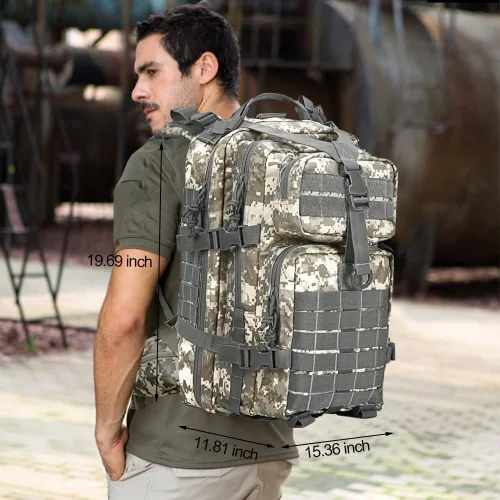 Vista 5 de EMDMAK - Mochila táctica militar, 42 l, paquete militar grande, paquete militar de 3 días, paquete de asalto Molle bolsa mochila