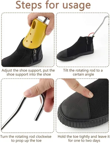 Vista 3 de Balana 2 unidades de árboles de zapatos, estiradores de zapatos de longitud ajustable, ancho y altura, estirador de botas para mujeres y hombres