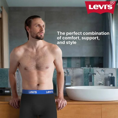 Vista 3 de Levi's Calzoncillos tipo bóxer de algodón transpirable para hombre, paquete de 6
