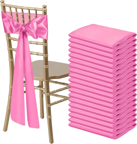 Vista 15 de 10 PCS Lazos de Satén Azul Bebé para Sillas Bandas Universales Cintas para Sillas Lazos Traseros para Bodas Fiestas Recepciones Eventos Banquetes