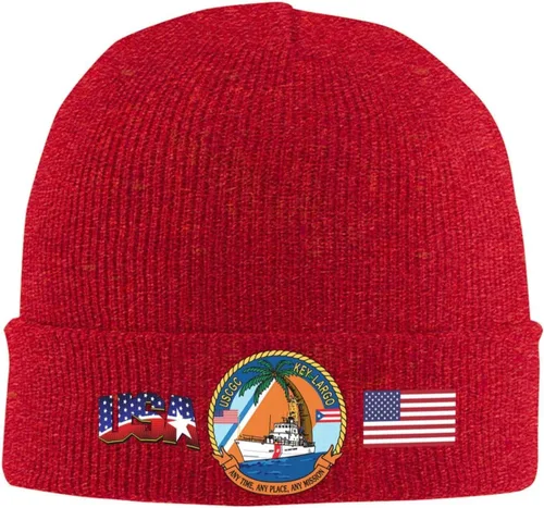 Vista 14 de Uscgc-Key-Largo Beanie Cap Skull Caps Striped Knitted Pullover Hat Winter Warm Hat