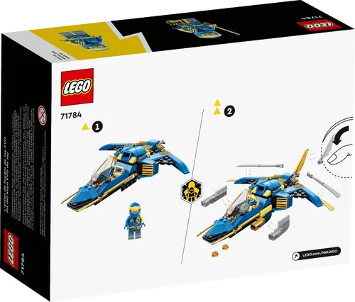 Vista 6 de LEGO NINJAGO Jay’s Lightning Jet EVO 71784, Avión de Juguete Actualizable, Set de Construcción de Avión Ninja, Idea de Regalo de Cumpleaños