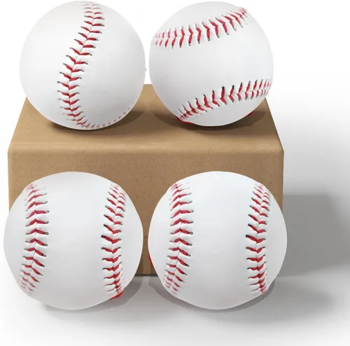 Vista 7 de Pelotas de béisbol para adultos sin marcar, tamaño estándar en blanco de 9 pulgadas, pelotas de béisbol juveniles para entrenamiento de liga