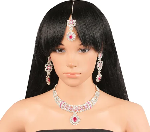 Vista 6 de Touchstone Indian Bollywood Bollywood Desire tradicional ilustre filigrana brillante diamantes de imitación aspecto encantador joyería de diseñador