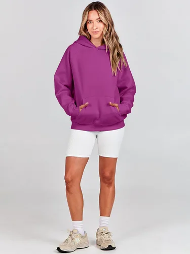 Vista 123 de ANRABESS - Sudaderas con capucha para mujer, sobre talla, de vellón de manga larga, modelo de 2024, para otoño