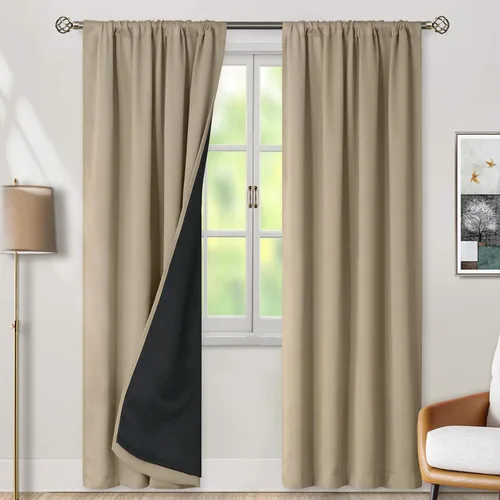 Vista 89 de BGment - Cortinas opacas para sala de estar de 63 pulgadas de largo, juego de 2 paneles, cortinas para oscurecer toda la habitación, cortinas
