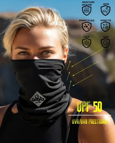 Vista 3 de Polainas para el cuello, protección solar UV sin costuras, bandana de calavera sin costuras, máscara de Gator Joker para hombres y mujeres, deportes