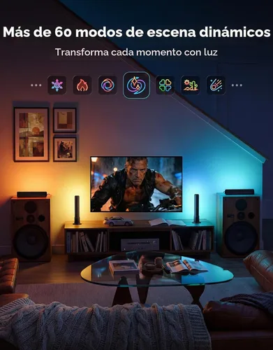Vista 8 de Govee Barra de luz inteligente, luces de TV RGBICWW para sala de estar