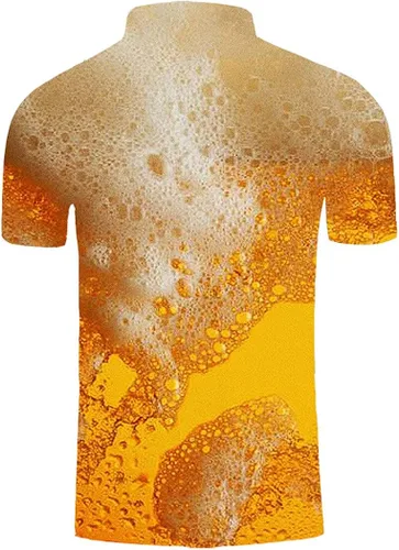 Vista 3 de Polo de vino con impresión 3D para hombre, camiseta casual de whisky de la novedad