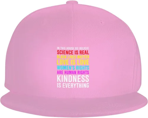 Vista 20 de Pride Flag in This House We Believe Science is Real Black Lives Matter Baseball Hats for Men Dad Hat,Black