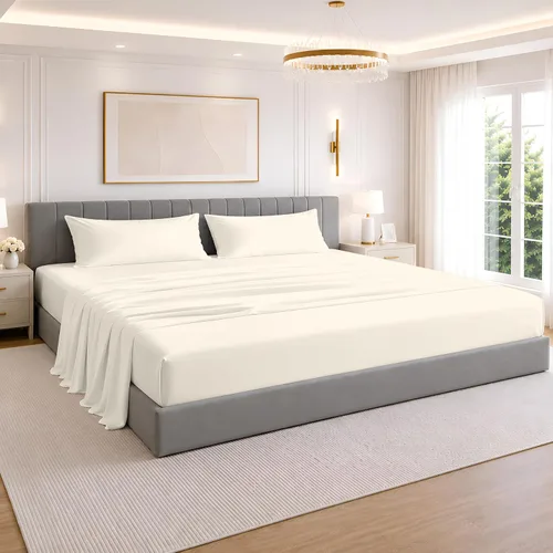 Vista 14 de SGI Bedding 108" x 108" Juego de sábanas de 4 piezas de tamaño Alaskan King de 1000 hilos 100% de algodón egipcio - Sábanas de bolsillo profundo