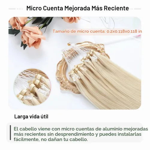 Vista 4 de SUYYA Micro Links - Extensiones de cabello humano de color rubio platino, micro bucle, extensiones de cabello humano lacio, 50 hebras, 1.41 #60