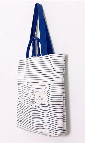 Vista 4 de VigourTrader Bolso de hombro de lona de algodón puro para mujer, beckoning cat, Viaje
