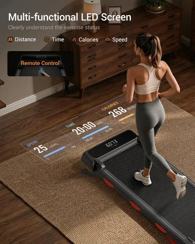 Vista 6 de LONTEK 15% Auto Incline Walking Pad Under Desk, Compact Treadmills for Home