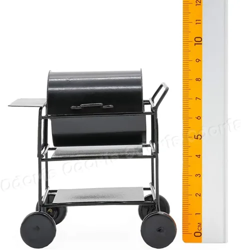 Vista 5 de Odoria 1/12 Parrilla de barbacoa en miniatura Accesorios para exteriores