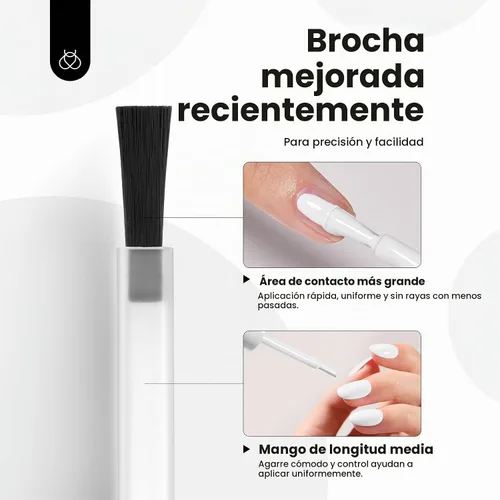 Vista 7 de Beetles - Esmalte de gel blanco, 0.5 onzas líquidas, tamaño completo, sin A - Creme White Hema Free white Rhythm