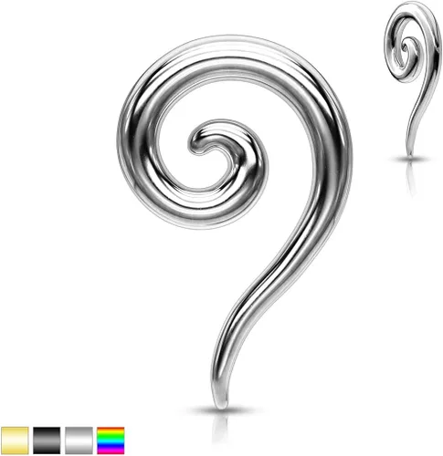 Vista 2 de Covet Jewelry 316L - Cónico espiral de acero quirúrgico