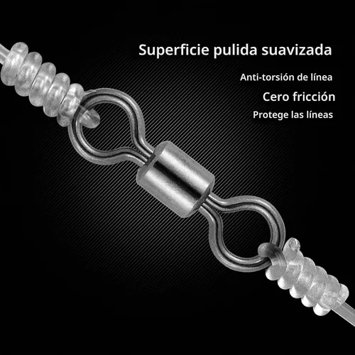 Vista 7 de Dr.Fish torcedor giratorio para pesca, de níquel negro y acero inoxidable, de 30 libras a 1500 libras