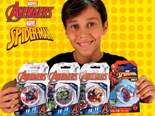Vista 3 de JA-RU Marvel Toys YoYo Toy (1 unidad de estilo surtido) Superhéroes Spiderman, Hulk, Capitán América y Ironman para niños, Yoyo para principiantes