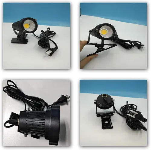 Vista 7 de Lámpara LED con clip de 5 W, luz direccional de bala con abrazadera, letrero impermeable para exteriores, iluminación de pizarra, lámpara de trabajo