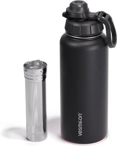 Vista 8 de Vesmoon Vessence Botella de infusión de té de acero inoxidable de 24 oz para té de hojas sueltas, agua, hierbas, frutas - Botella aislada de triple