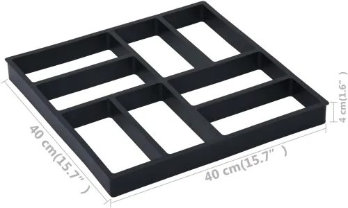 Vista 2 de vidaXL Pavimento reutilizable, 15.7 x 15.7 x 1.6 pulgadas, herramienta de mejora del hogar al aire libre, material plástico resistente, negro