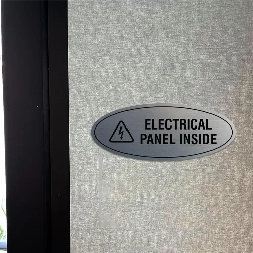 Vista 3 de Signs ByLITA Panel eléctrico ovalado dentro de la muestra (Negro) - Pequeño