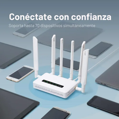 Vista 2 de GL.iNet GL-X3000 (Spitz AX) Puerta de enlace celular Router 5G para casa y RV, Wi-Fi 6, antenas desmontables, Dual-SIM, Certificado de dispositivo