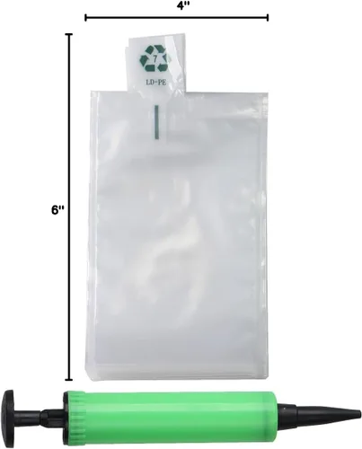 Vista 8 de Bolsas de aire de embalaje, Bolsas protectoras inflables de plástico transparente, Bolsas de embalaje inflables de aire, 50 piezas, 4 x 6 pulgadas