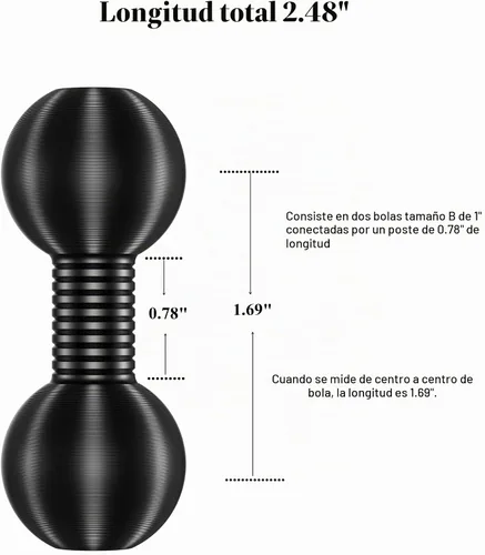 Vista 3 de BRCOVAN Adaptador de bola doble de aleación de aluminio de 1