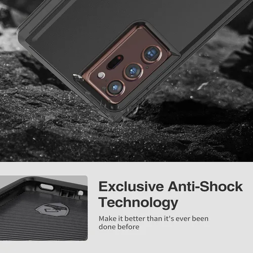 Vista 4 de Funda para Galaxy Note 20 Ultra 5G, funda protectora resistente con [3 capas] Cubierta de protección de goma resistente a prueba de golpes