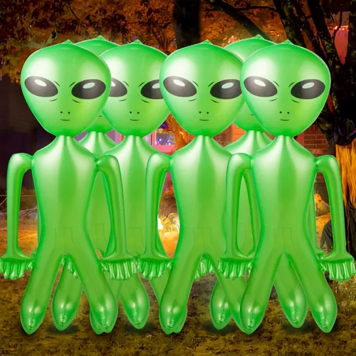 Vista 8 de Bedwina Decoraciones inflables gigantes de Halloween alienígenas de 60