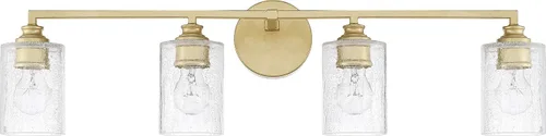 Vista 4 de Capital Lighting 120521CG-422 Milan - Soporte de pared para tocador de baño de vidrio helado, 2 luces, 200 vatios en total, 9 pulgadas de alto x 13