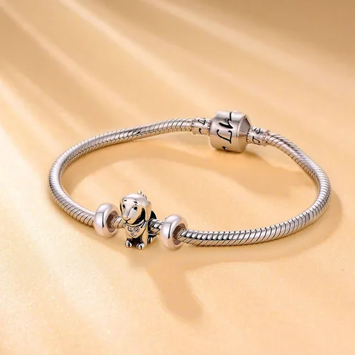 Vista 4 de Lovans 925 cuentas de goma espaciador de plata esterlina para pulseras Pandora DIY