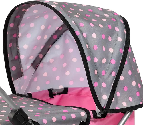 Vista 7 de Bayer Design Doll Pram Go - Cochecito de muñeca de 18 pulgadas, juguete plegable con toldo y almacenamiento