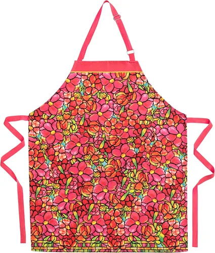 Vista 15 de MODGY, Delantal con bolsillos para mujer, algodón, hornear, cocinar, bonitas flores de primavera Candace Wheeler Abejas