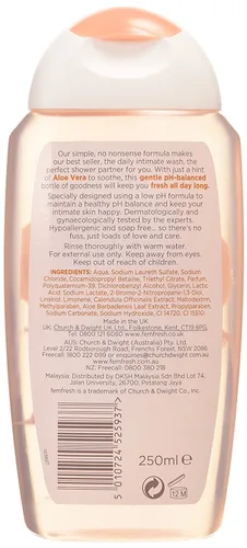 Vista 2 de Femfresh - Lavado íntimo diario - con Aloe Vera calmante - pH equilibrado - 8.5 fl oz